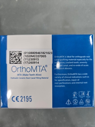 송파구치과 연세굿플란트치과 잠실송파본점 사례: Ortho MTA 신경관 충전 확인 사진 1