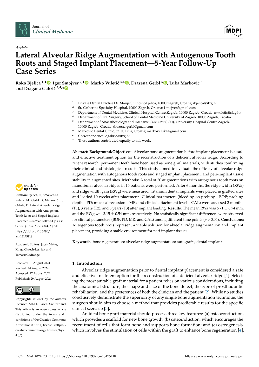 Lateral Alveolar Ridge Augmentation 논문 표제면